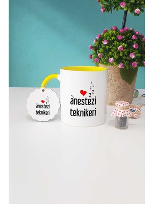 Hedizu Anestezi Teknikeri Sarı Kupa Bardak Anahtarlık