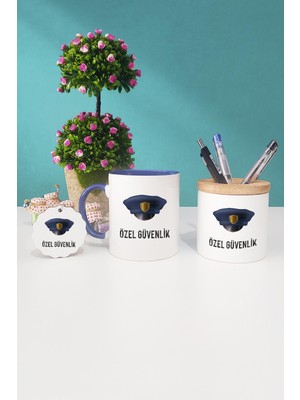 Hedizu Özel Güvenlik Lacivert Kupa Bardak Kalemlik Anahtarlık