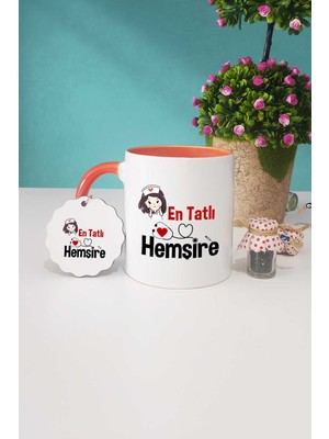 Hedizu En Tatlı Hemşire Turuncu Kupa Bardak Anahtarlık