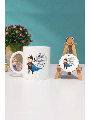 Hedizu Öğretmene Hediye Öğretmenler Günü Hediyesi Kupa Bardak ve Anahtarlık