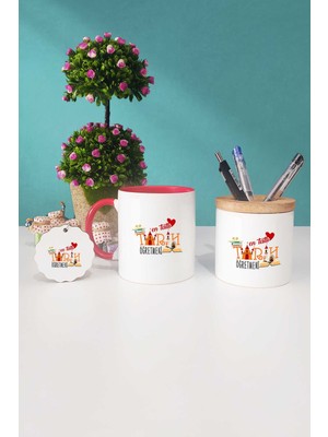 Hedizu En Tatlı Tarih Öğretmeni Kırmızı Kupa Bardak Kalemlik Anahtarlık