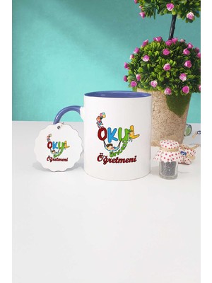 Hedizu Okul Öncesi Öğretmeni Hediye Lacivert Kupa Bardak Anahtarlık