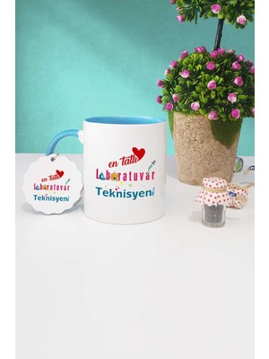 Hedizu En Tatlı Laboratuvar Teknisyeni Hediye Mavi Kupa Bardak Anahtarlık