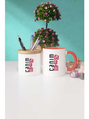 Hedizu Dayıya Hediye Canım Dayım Turuncu Kupa Bardak Kalemlik