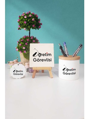 Hedizu Öğretim Görevlisi Hediye Dekoratif Taş Anahtarlık Kalemlik