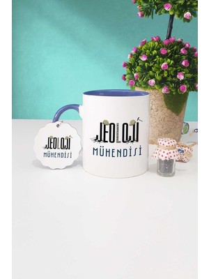 Hedizu Jeoloji Mühendisi Hediye Lacivert Kupa Bardak Anahtarlık