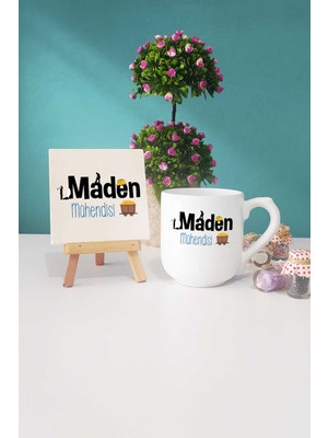 Hedizu Maden Mühendisi Hediye Oval Kupa Bardak Dekoratif Taş