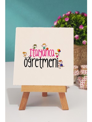 Hedizu Italyanca Öğretmeni Hediye Dekoratif Taş Baskı