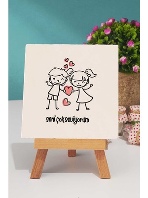 Hedizu Seni Çok Seviyorum Sevgiliye Hediye Dekoratif Taş Baskı