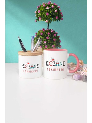 Hedizu Eczane Teknikeri Pembe Kupa Bardak Kalemlik