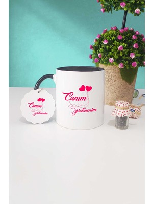 Hedizu Öğretmene Hediye Siyah Kupa Bardak Anahtarlık