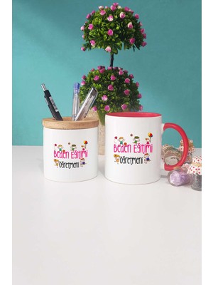 Hedizu Beden Eğitimi Öğretmeni Hediye Kırmızı Kupa Bardak Kalemlik