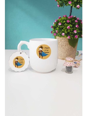 Hedizu Öğretmenler Günü Hediyesi Oval Kupa Bardak Anahtarlık