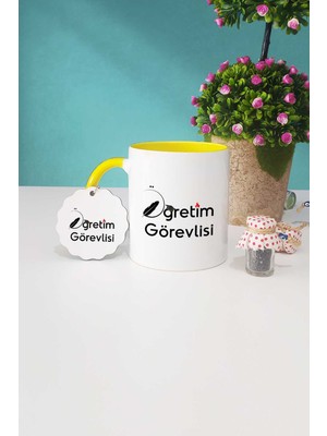 Hedizu Öğretim Görevlisi Hediye Sarı Kupa Bardak Anahtarlık