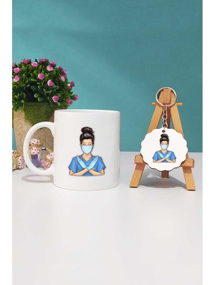 Hedizu Kadın Doktor Kupa Bardak ve Anahtarlık