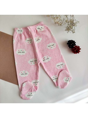 Lavinya Bulutlu Patikli %100 Pamuk Kız Bebek Pijama Altı