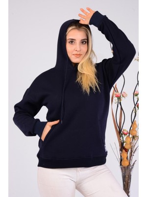 Bold Pıle Kapüşonlu Unisex Oversize Sweatshirt