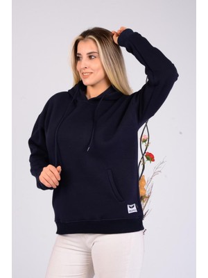 Bold Pıle Kapüşonlu Unisex Oversize Sweatshirt