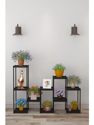 Armarks 10 Raflı Saksılık, Kış Bahçesi, Dekoratif Plastik Çiçek Saksılığı, Çiçek Saksı Standı