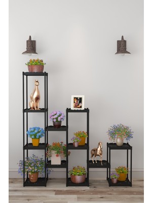 Armarks 12 Raflı Saksılık, Kış Bahçesi, Dekoratif Plastik Çiçek Saksılığı, Çiçek Saksı Standı