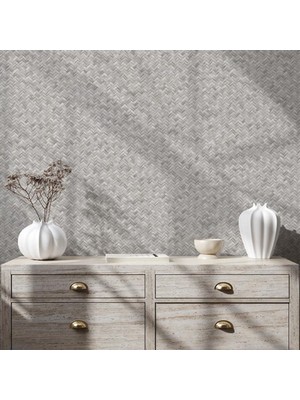 Adawall 1511-4 Adawall Vera Modern Geometrik Desen Duvar Kağıdı - Gri