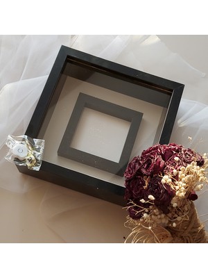 Verda Çerçeve 25 x 25 cm Siyah Renkli Fotoğraf Bölümlü! Ledli ve Isimsiz Çerçeve