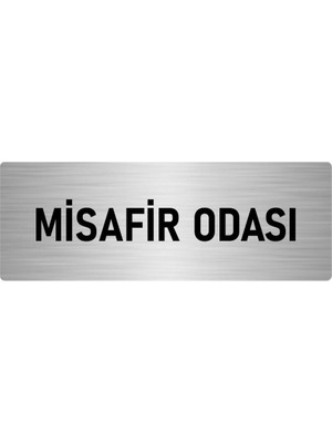 Özarslan Dizayn Metal Yönlendirme Levhası, Departman Kapı Isimliği Misafir Odası 10X20 Cm Gümüş Renk