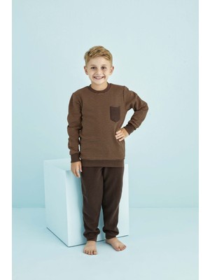 HMD Underwear Hmd 5567 Kahve Erkek Çocuk Eşofman Takım