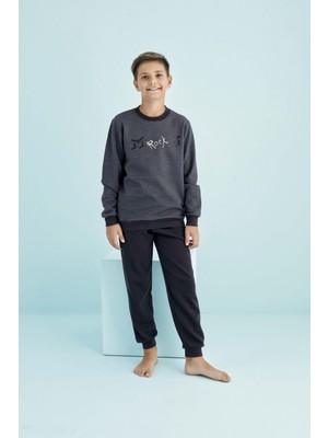 HMD Underwear Hmd 7198 Siyah Erkek Çocuk Garson Boy Eşofman Takım