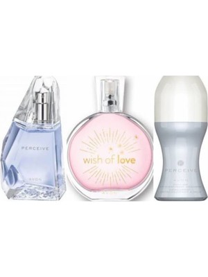 Avon Perceive 50 ml Edp+Rolon+Wish Of Love Bayan Set
