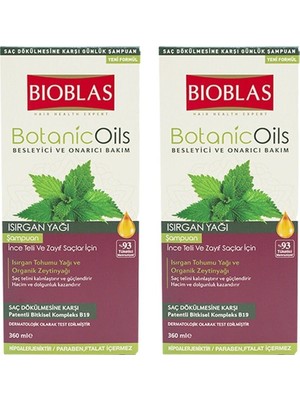 Bioblas Botanic Oils Şampuan Isırgan Yağı Ince Telli & Zayıf Saçlar Için Şampuan 360 Ml X 2 Adet