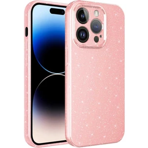 iPhone 14 Pro Max Kılıf Kamera Korumalı Simli Parıltılı Lüks