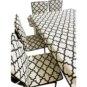 Vip Home Concept Masa Örtüsü Takımı ve Büyük Boy Arkalıklı Sandalye Minderi 6 Adet(Alaçatı)