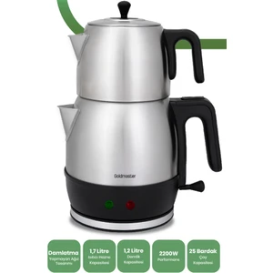 Fulya İnox 30 Bardaklık Geniş Kapasiteli 2200 Watt Paslanmaz Çelik Çay Makinesi Ve Su Isıtıcısı