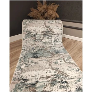 Valery Home Yıkanabilir Kaymaz Tabanlı Mavi Bej Gri Kesme Rulo Halı Yolluk