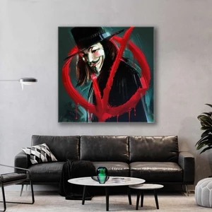 SML Tablo V For Vendetta Ilüstrasyonu Maske Fikirler Kurşun Işlemez Kanvas Tablo