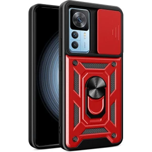 Kny Xiaomi Mi 12T Pro Kılıf Ultra Korumalı Yüzüklü Manyetik Sürgülü Vega Kapak