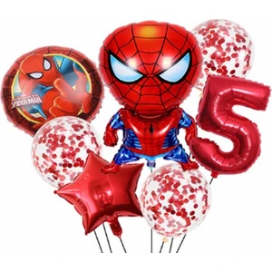 Parti Station Spiderman Örümcek Adam Rakam Konsept Yaş Balon Doğum Günü Set Yaş Balon Set