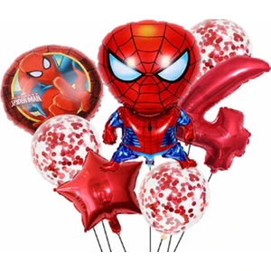 Parti Station Spiderman Örümcek Adam Rakam Konsept Yaş Balon Doğum Günü Set Yaş Balon Set