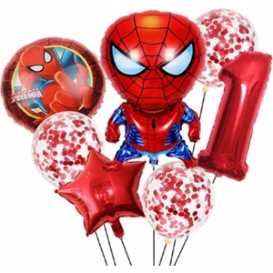 Parti Station Spiderman Örümcek Adam Rakam Konsept Yaş Balon Doğum Günü Set Yaş Balon Set