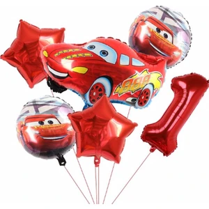 Parti Station Cars Arabalar Şimşek Mcqueen Yarış Arabası Rakam Konsept Yaş Balon Doğum Günü Set Yaş Balon Set