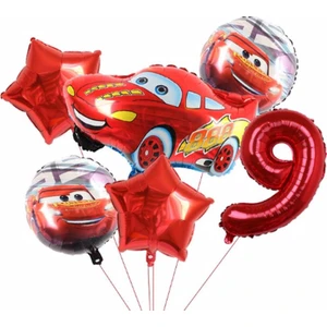Parti Station Cars Arabalar Şimşek Mcqueen Yarış Arabası Rakam Konsept Yaş Balon Doğum Günü Set Yaş Balon Set