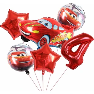 Parti Station Cars Arabalar Şimşek Mcqueen Yarış Arabası Rakam Konsept Yaş Balon Doğum Günü Set Yaş Balon Set