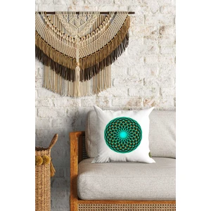 Caisya Home Yaşam Çiçeği Desenli Çift Yön Dijital Baskılı Dekoratif Kırlent Kılıfı Yastık Kılıfı 39 x 39 cm