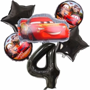Parti Station Cars Arabalar Şimşek Mcqueen Yarış Arabası Rakam Konsept Yaş Balon Doğum Günü Set Yaş Balon Set