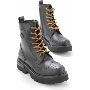 Harley Davidson Black Leather Kadın Bot & Bootie HD0777057503