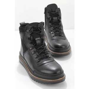 Siyah Leather Erkek Bot & Bootie E02811580403
