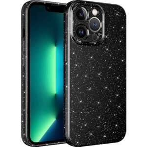 Apple Iphone 13 Pro Max Kılıf Kamera Korumalı Simli Lüx Koton Silikon