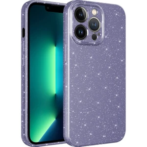 Apple Iphone 13 Pro Max Kılıf Kamera Korumalı Simli Lüx Koton Silikon