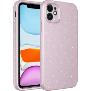 Apple Iphone 12 Kılıf Kamera Korumalı Simli Lüx Koton Silikon